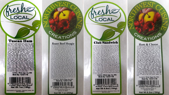 recalled sandwiches Adam Bros. farm leaf lettuce