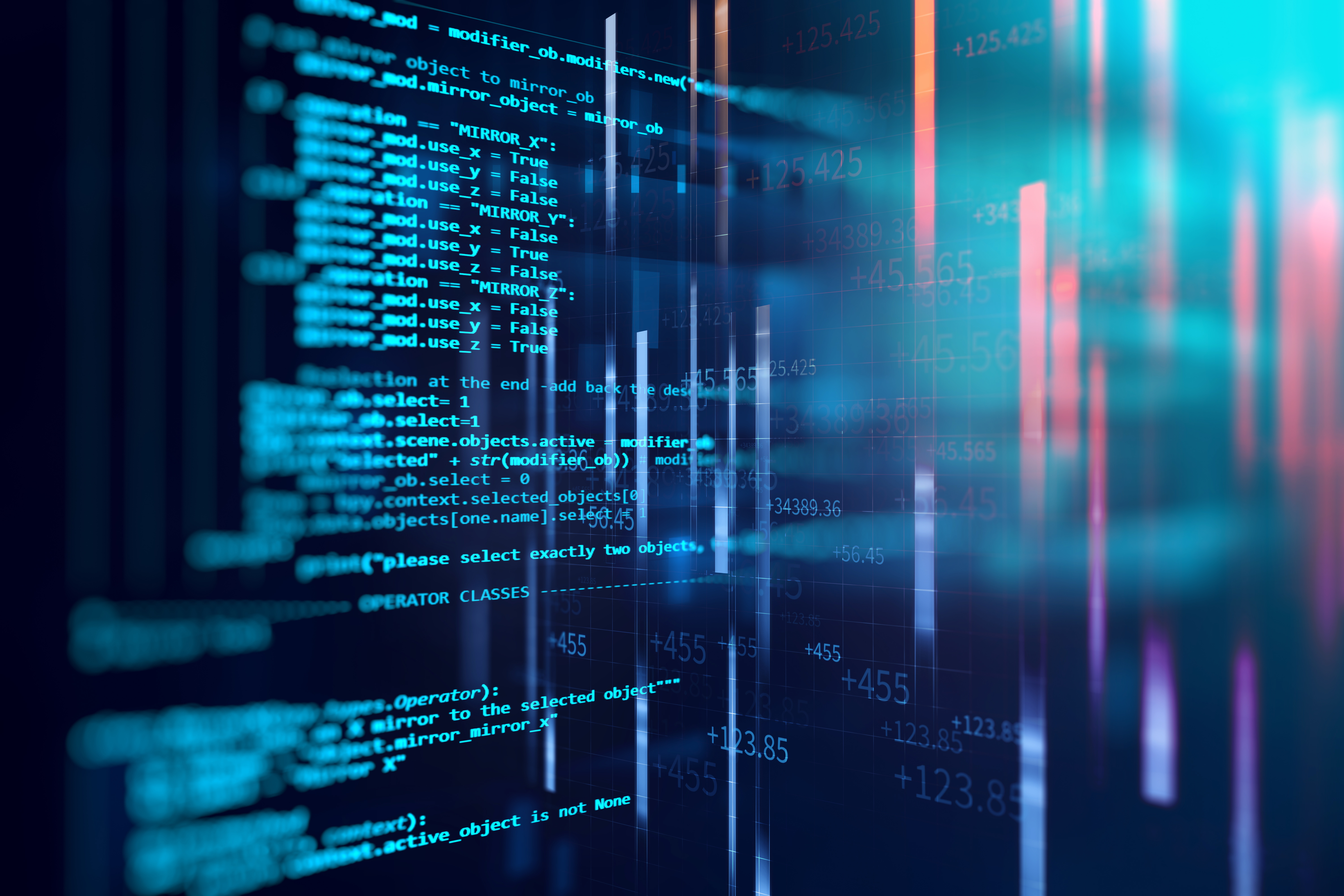 Programming code abstract technology background of software developer and Computer script