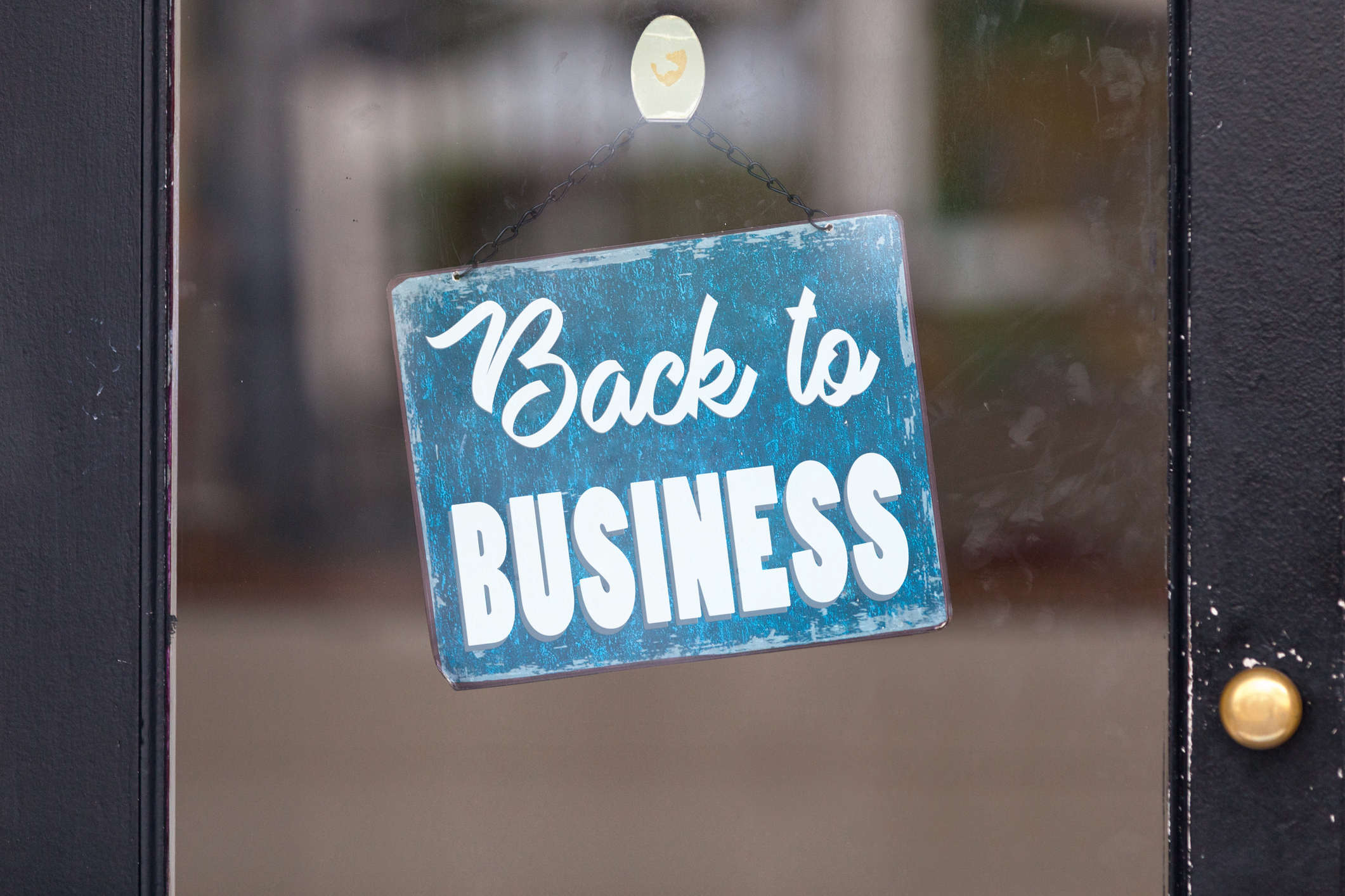 Back to business - Open sign