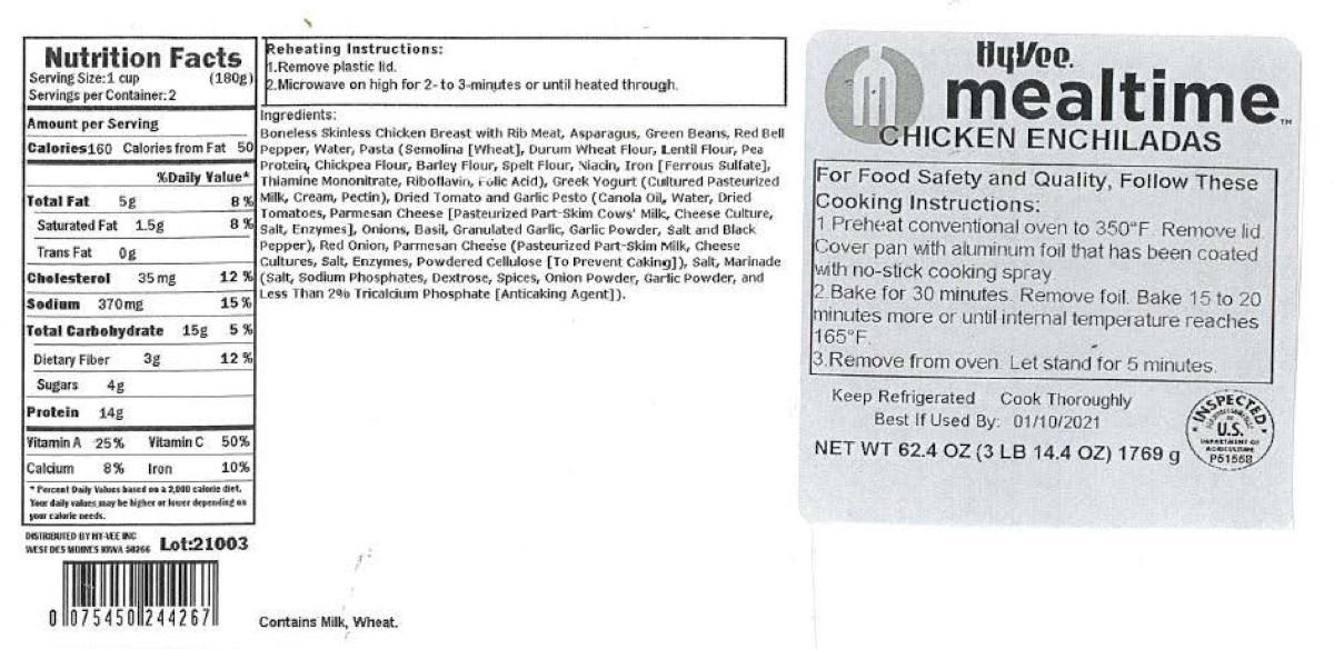 recalled HyVee chicken enchiladas