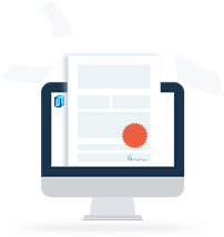 Illustration of document on computer screen