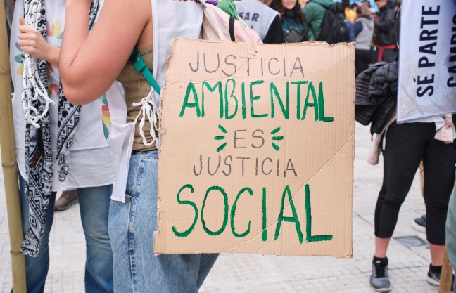 Earth Day demonstration in Buenos Aires, Argentina; environmental activism.