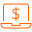icon-laptop monitor with dollar sign