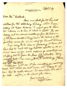 A handwritten letter from 1929.