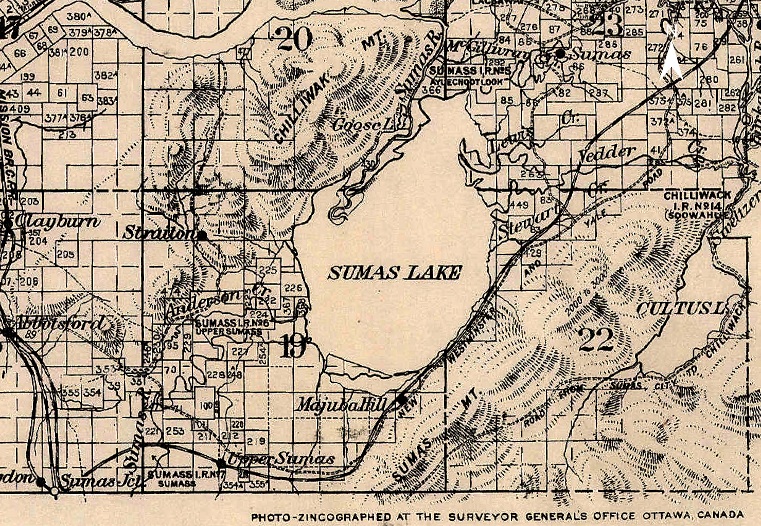 Map of the Sumas Lake area.