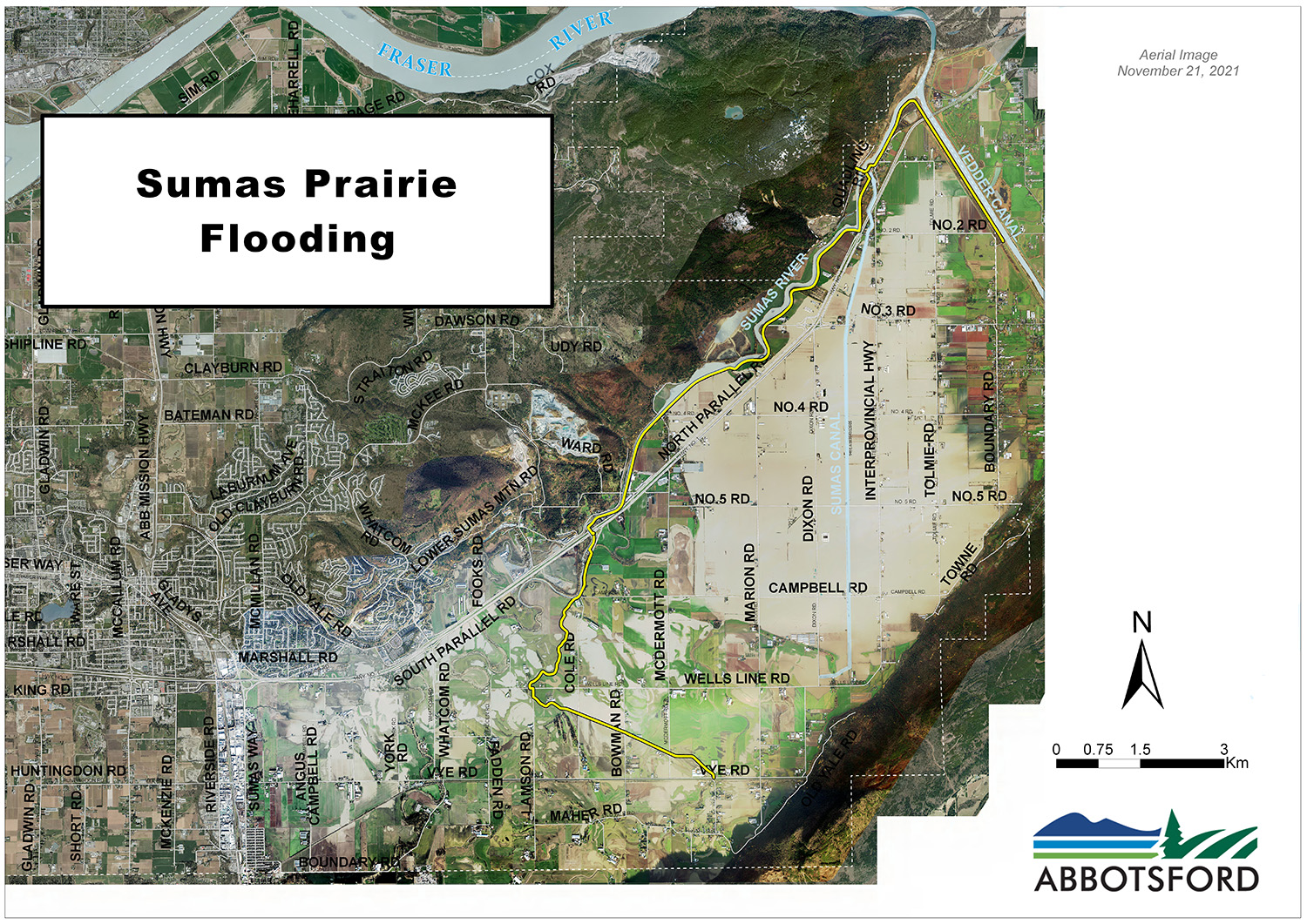 Sumas Prairie flood map.