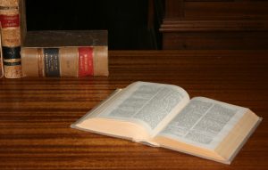Open Law Books on Library Desk