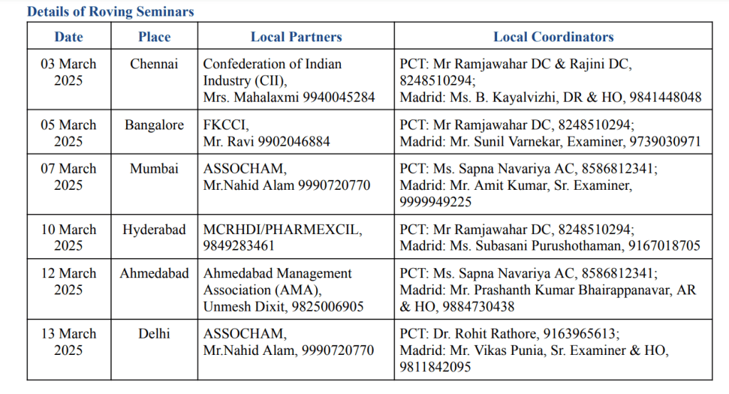 This image is a screenshot of the details of the roving seminars.