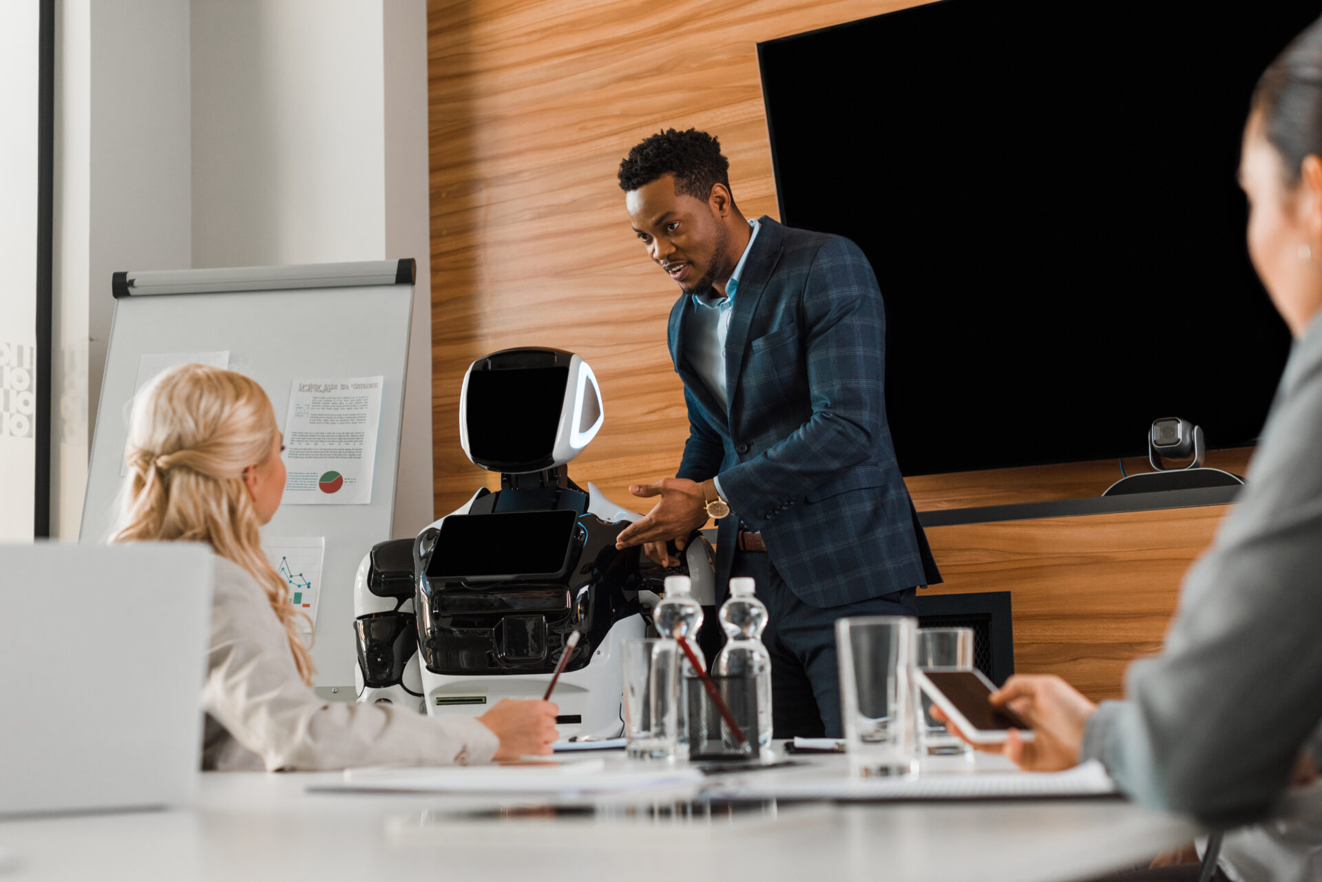 A good representation of AI ethics in the workplace featuring a manager explaining the role AI will have in the workplace candidly to an employee.