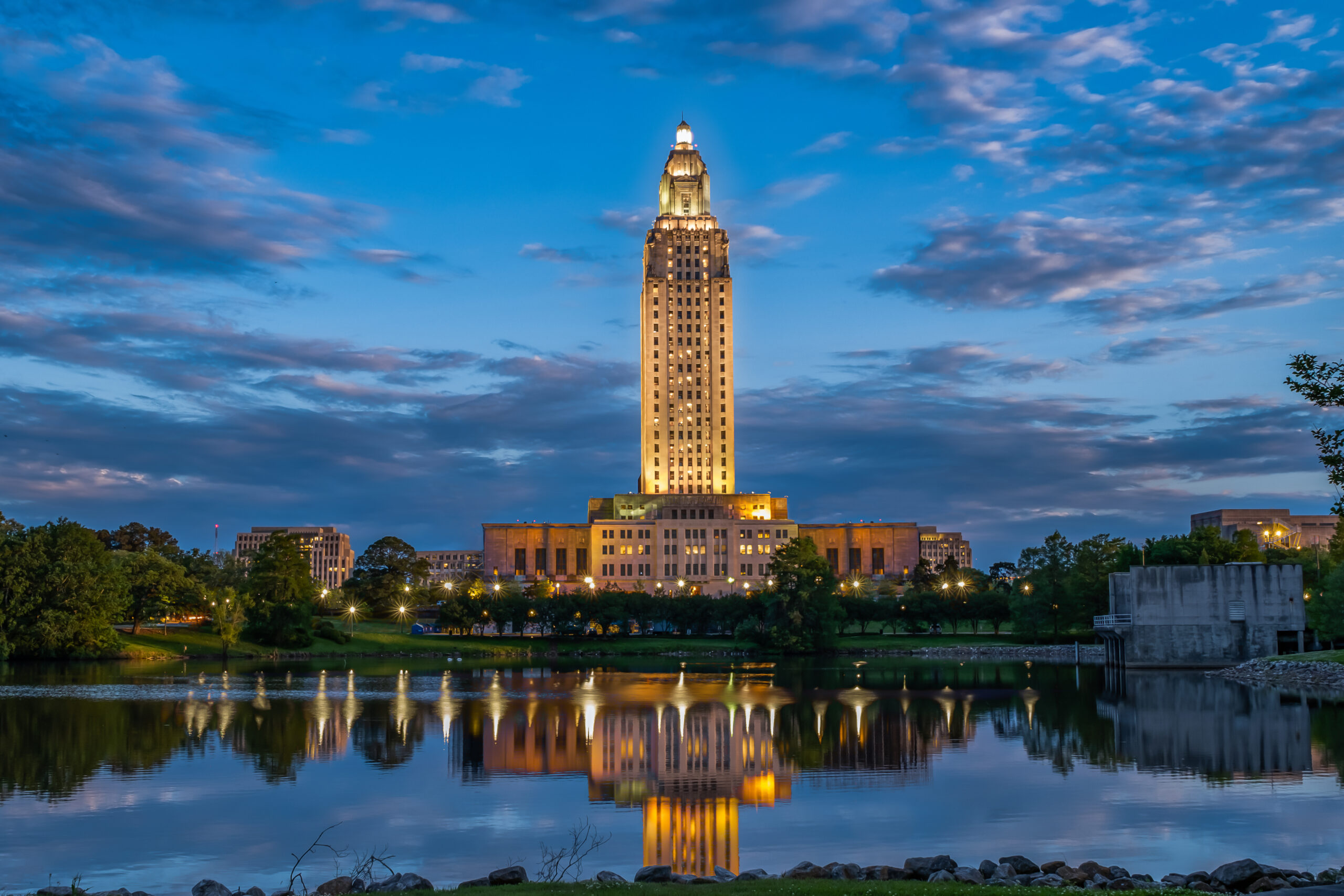 A,Nice,Warm,Spring,Evening,In,Baton,Rouge,At,Louisana