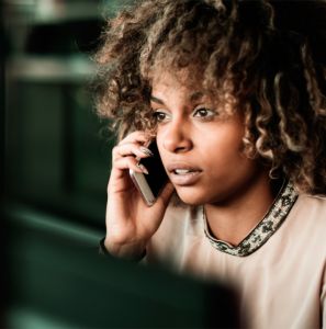 woman on call