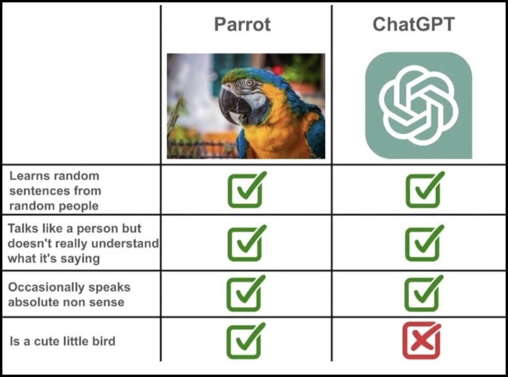 ChatGPT v Parrot