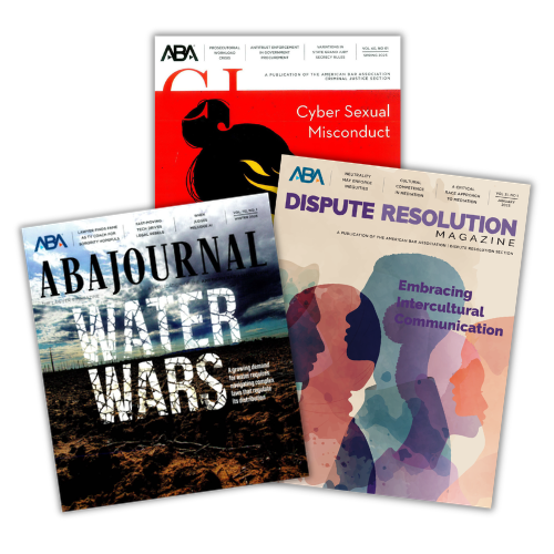 three ABA Journal covers
