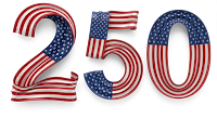 250 with flag decoration